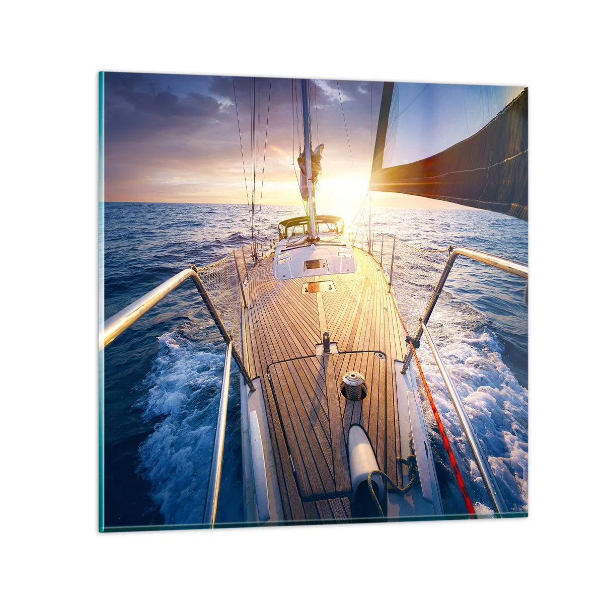 Quadro su vetro - Correndo sulle onde - 50x50 cm