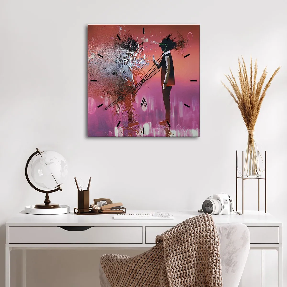 Orologio da parete - Orologio in Vetro - Puoi guardare te stesso? - 40x40 cm