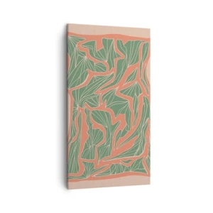 Quadro su tela - Stampe su Tela - La lotta tra il corallo e il verde - 45x80 cm