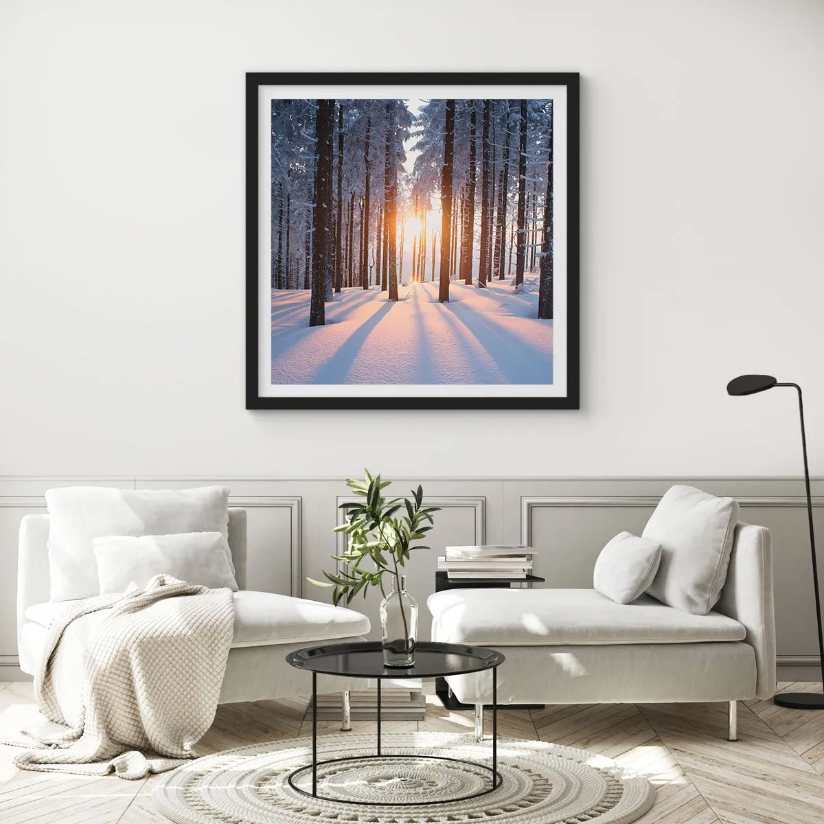 Poster in cornice nera - Decisamente nero su bianco - 60x60 cm