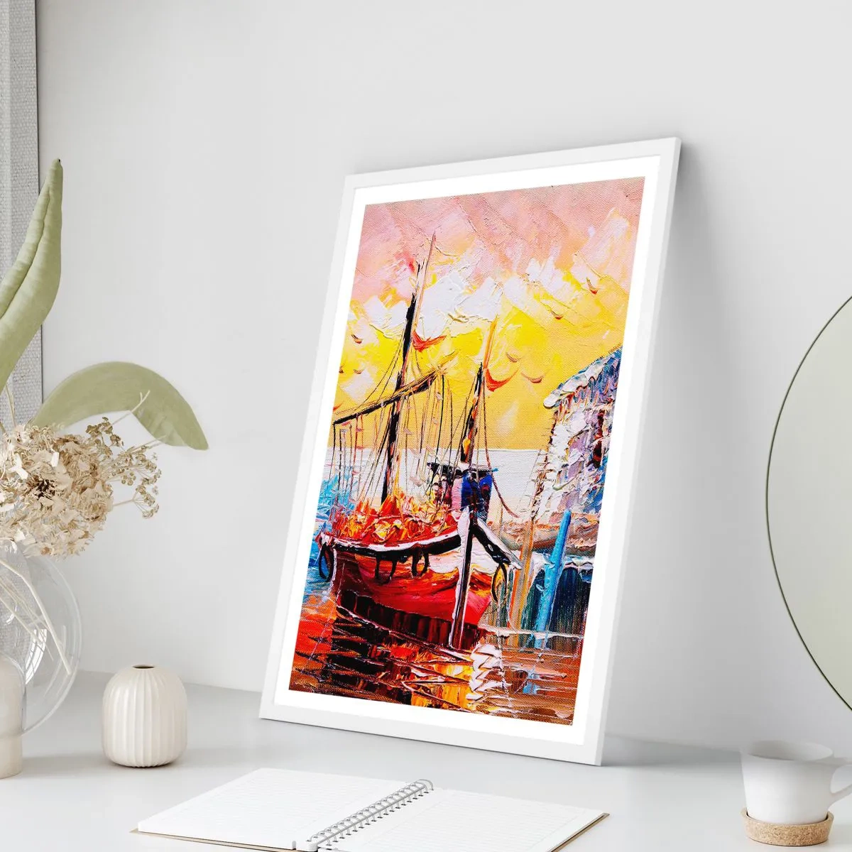 Poster in cornice bianca - Ritorno felice - 61x91 cm