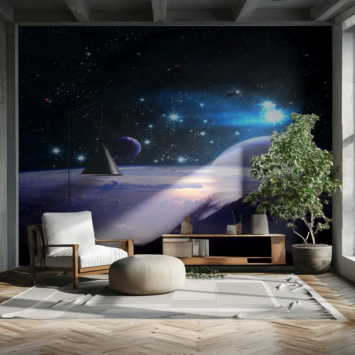 Fotomurali Standard Eco - Sempre da soli? - Cosmo, Pianeta Terra, Universo - 200x140 cm