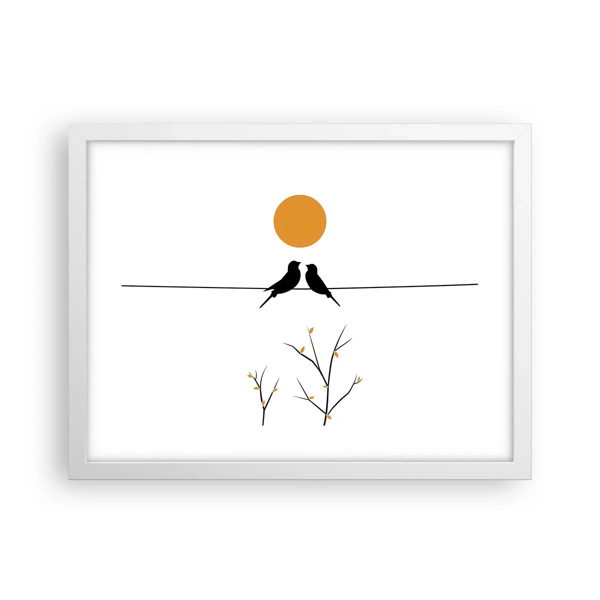 Poster in cornice bianca - Sera da usignoli - 40x30 cm