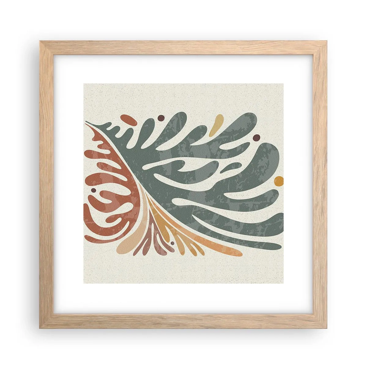 Poster in cornice rovere chiaro - Foglia multicolore - 30x30 cm