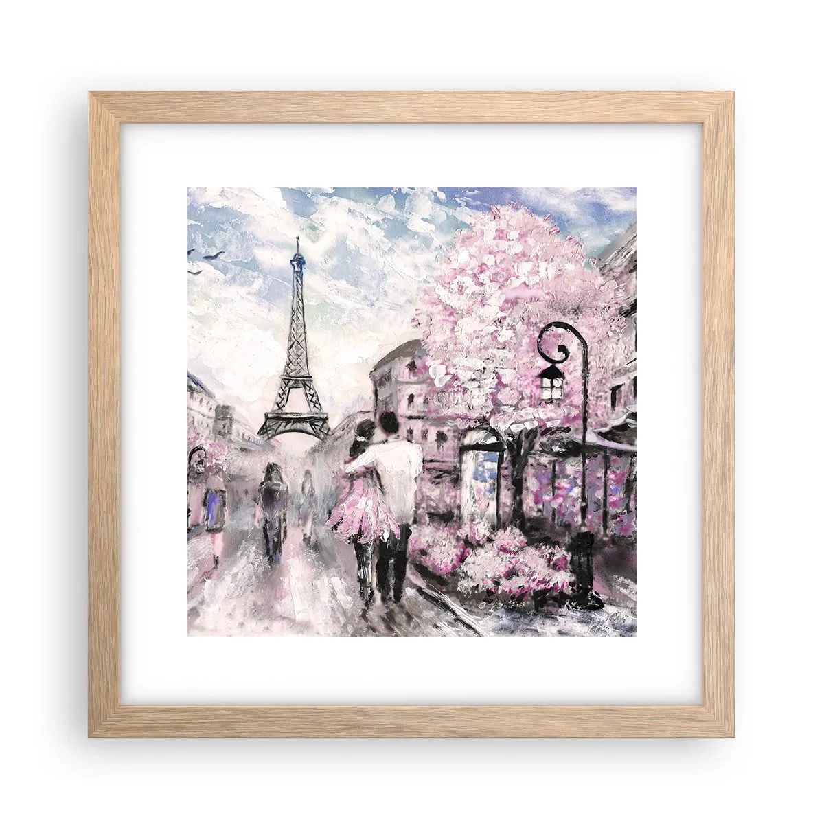 Poster in cornice rovere chiaro - Se innamorarsi, allora solo a... - 30x30 cm