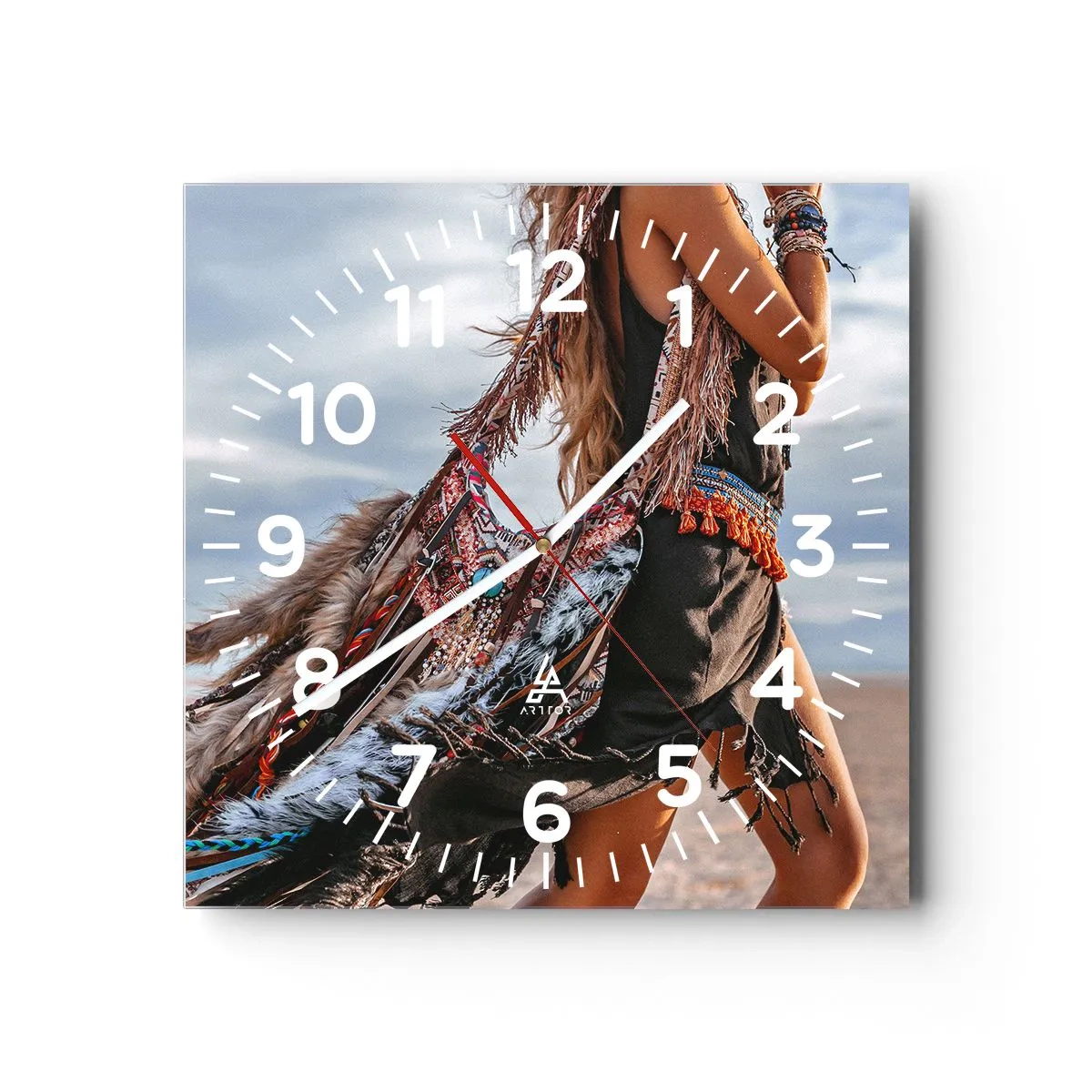 Orologio da parete - Orologio in Vetro - La donna dello sciamano - 40x40 cm