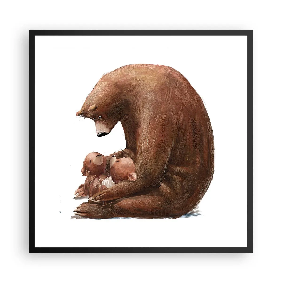 Poster in cornice nera - Sogni d'oro, bambini - 60x60 cm