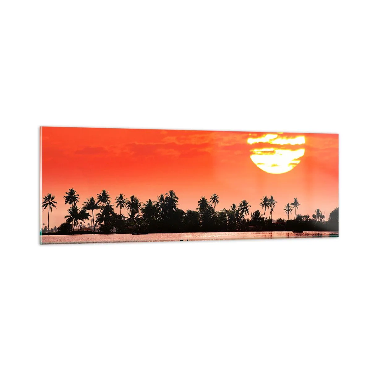 Quadro su vetro - La calma dei tropici al tramonto - 90x30 cm