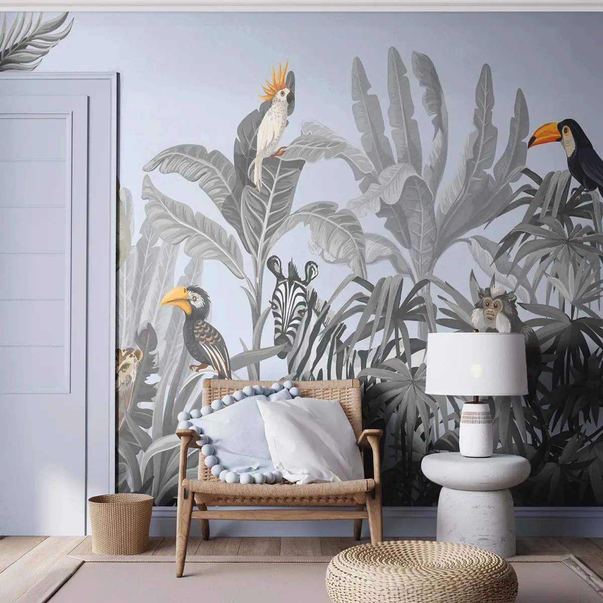 Fotomurali Premium Canvas - Favola africana - Astrazione, Giungla, Animali - 250x175 cm