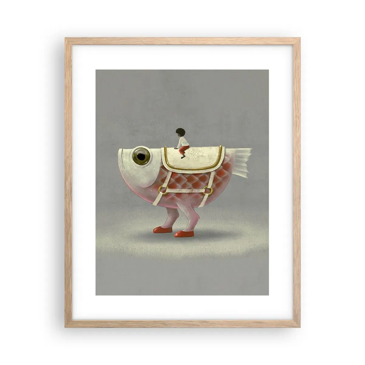 Poster in cornice rovere chiaro - Il cavaliere del pesce - 40x50 cm