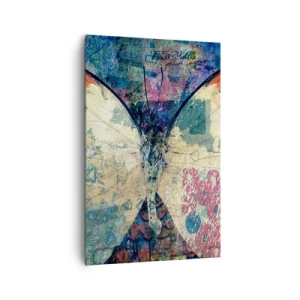 Quadro su tela - Stampe su Tela - Farfalla su uno sfondo artistico astratto con dettagli colorati - 80x120cm - Delicata fragilità - Decorazione murale moderna per soggiorno e camera da letto ARTTOR