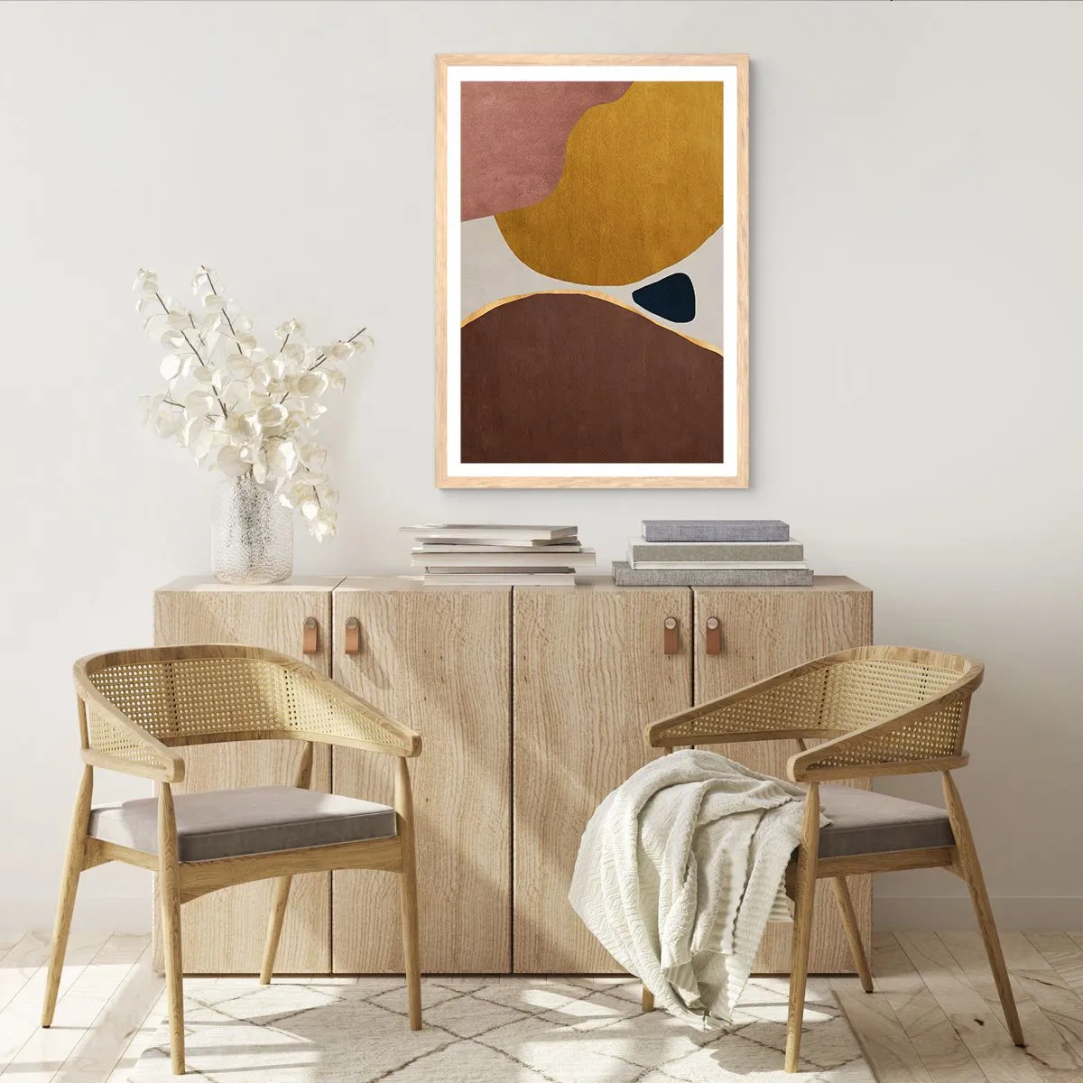 Poster in cornice rovere chiaro - Astrazione: un luogo nello spazio - 30x40 cm