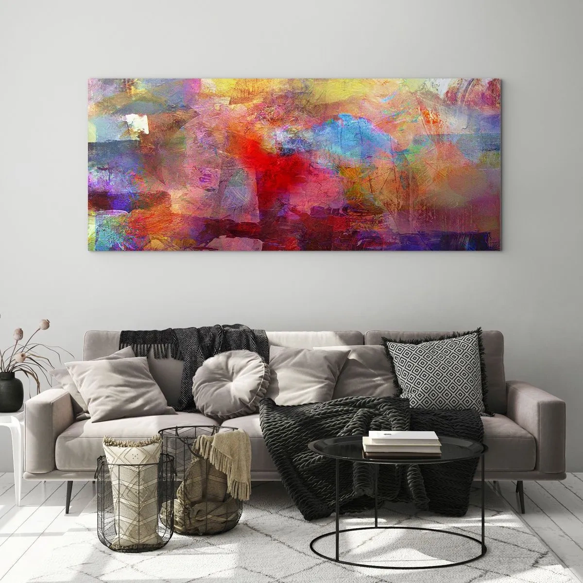 Quadro su vetro - Guardando dentro all'arcobaleno - 90x30 cm