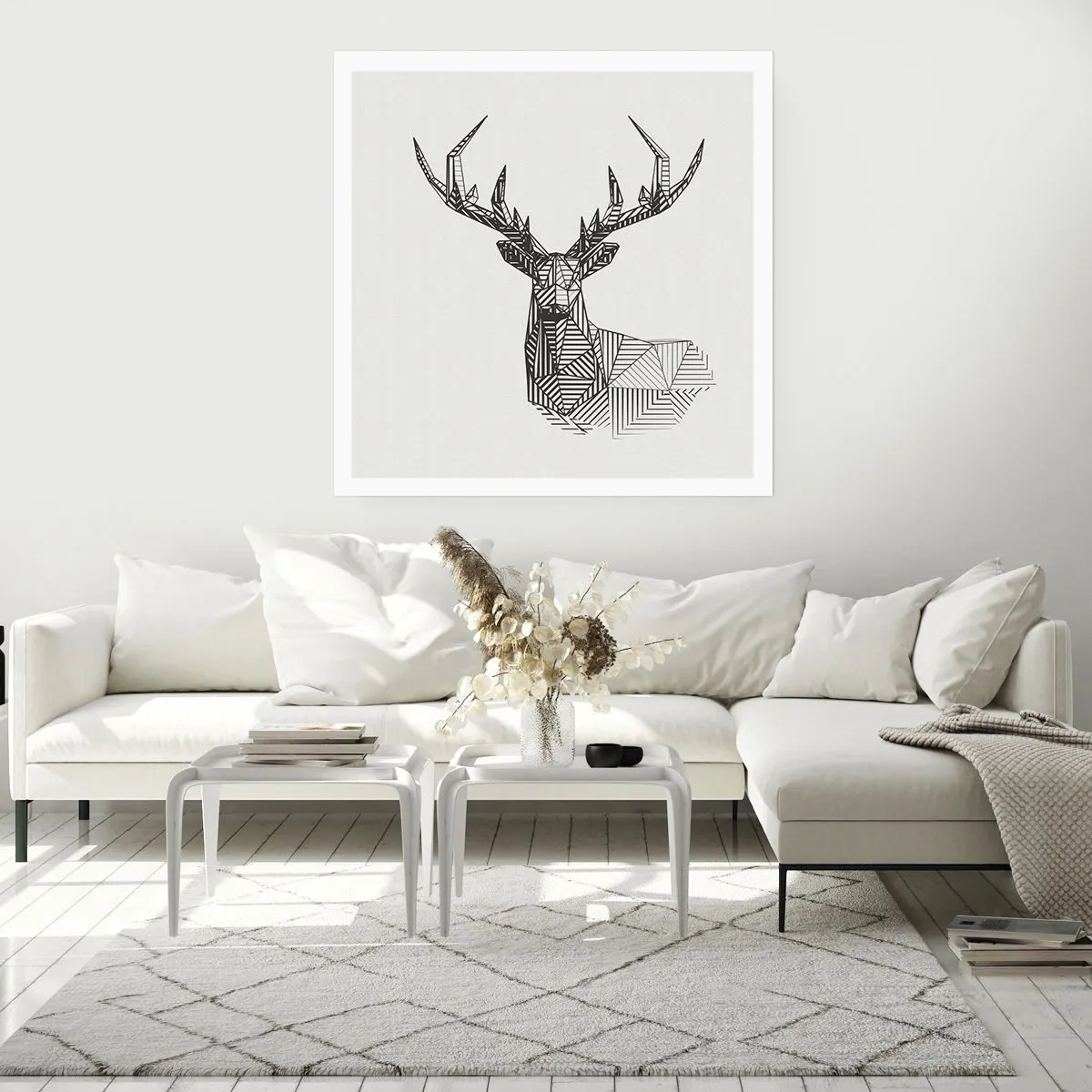 Poster - Cervo in stile cubista - 40x40 cm