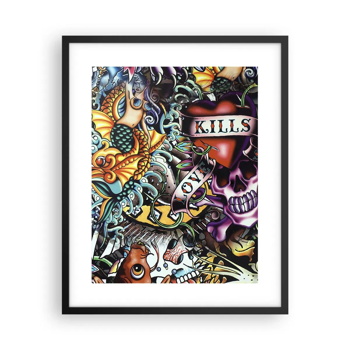 Poster in cornice nera - Il sogno del tatuatore - 40x50 cm