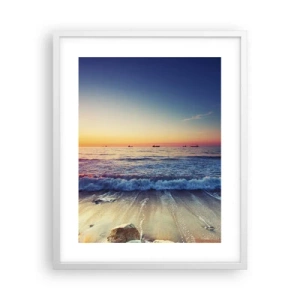 Poster in cornice bianca - Cosa c'è dietro l'orizzonte? - 40x50 cm