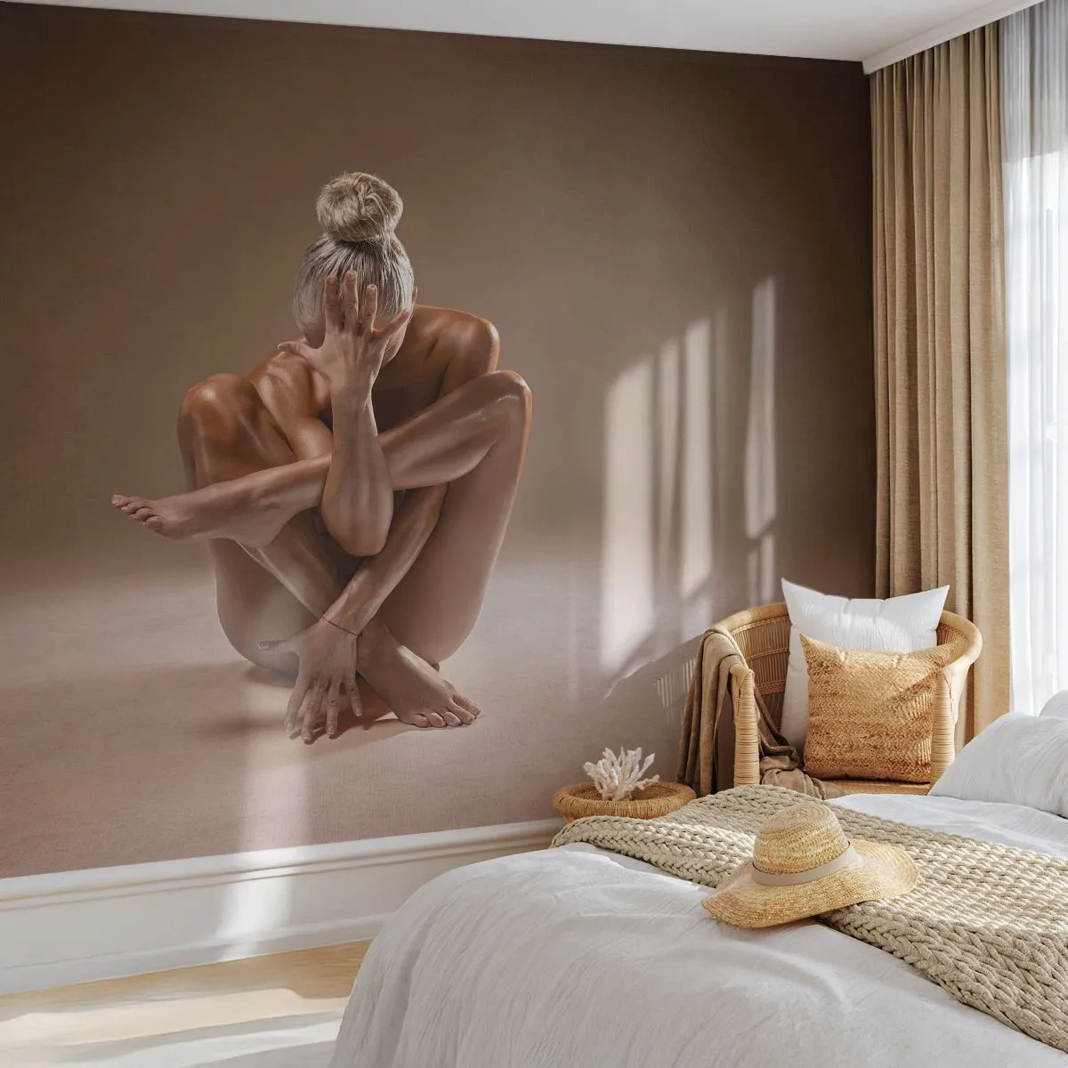 Fotomurali Autoadesivo Deluxe Sticker - Unità di corpo e anima - Corpo, Donna, Modello - 250x175 cm