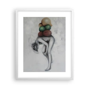 Poster in cornice bianca - Il peso della vita - 40x50 cm