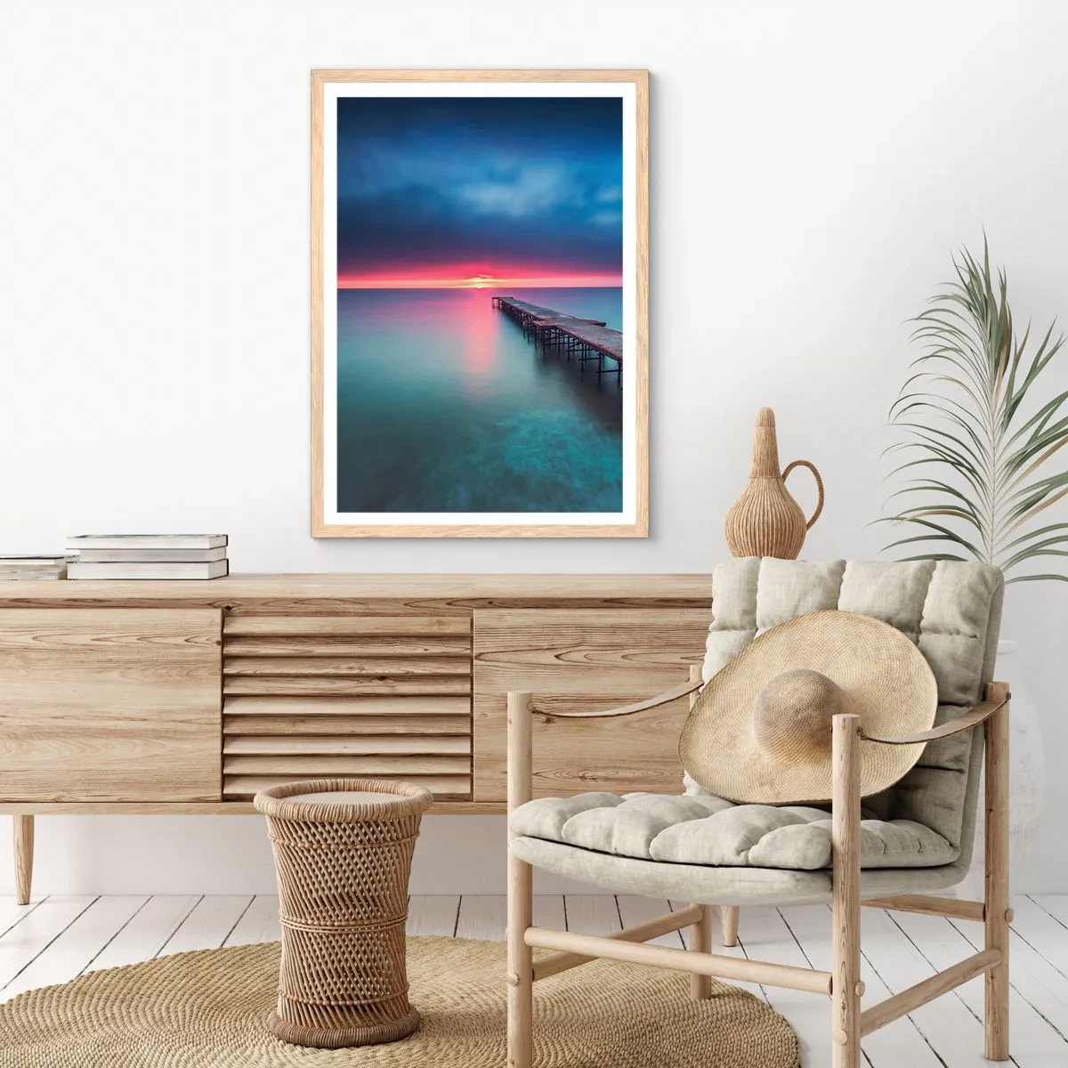 Poster in cornice rovere chiaro - Tra il cielo e la terra - 70x100 cm