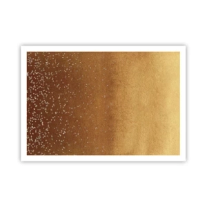 Poster - Una sfumatura dorata con sottili riflessi e decorazioni - 100x70cm - La nascita della luce - Decorazione murale moderna per soggiorno e camera da letto ARTTOR