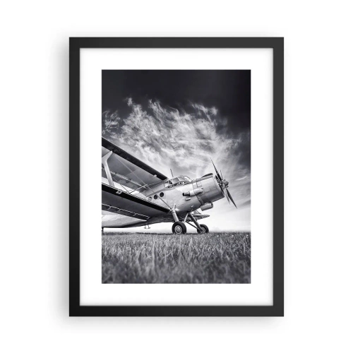 Poster in cornice nera - Giramondo alato  - 30x40 cm