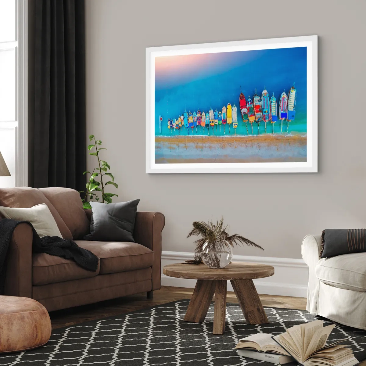 Poster in cornice bianca - A volo d'uccello - 40x30 cm