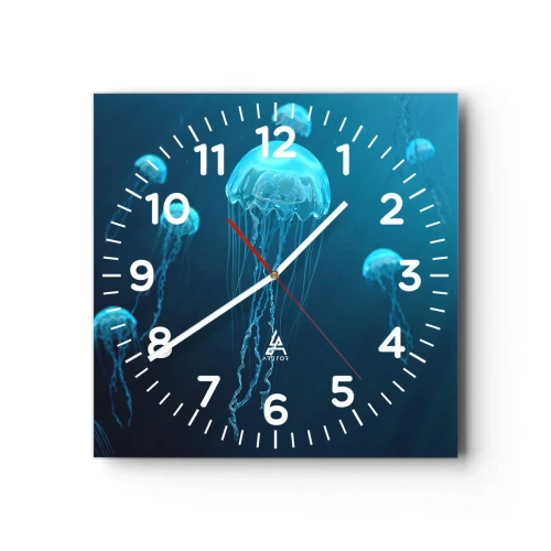 Orologio da parete - Orologio in Vetro - La danza oceanica - 30x30 cm