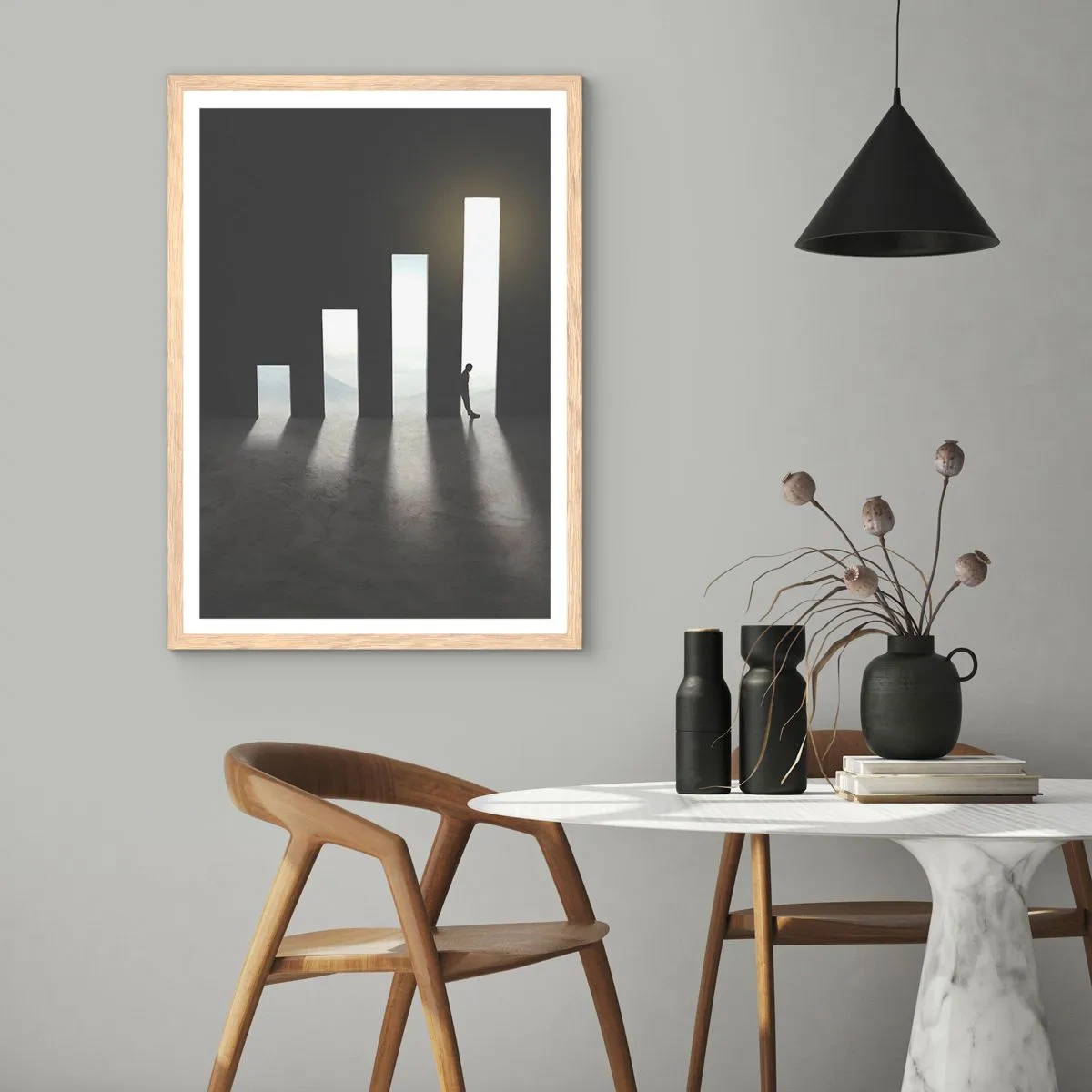 Poster in cornice rovere chiaro - Successo - impressione - 50x70 cm