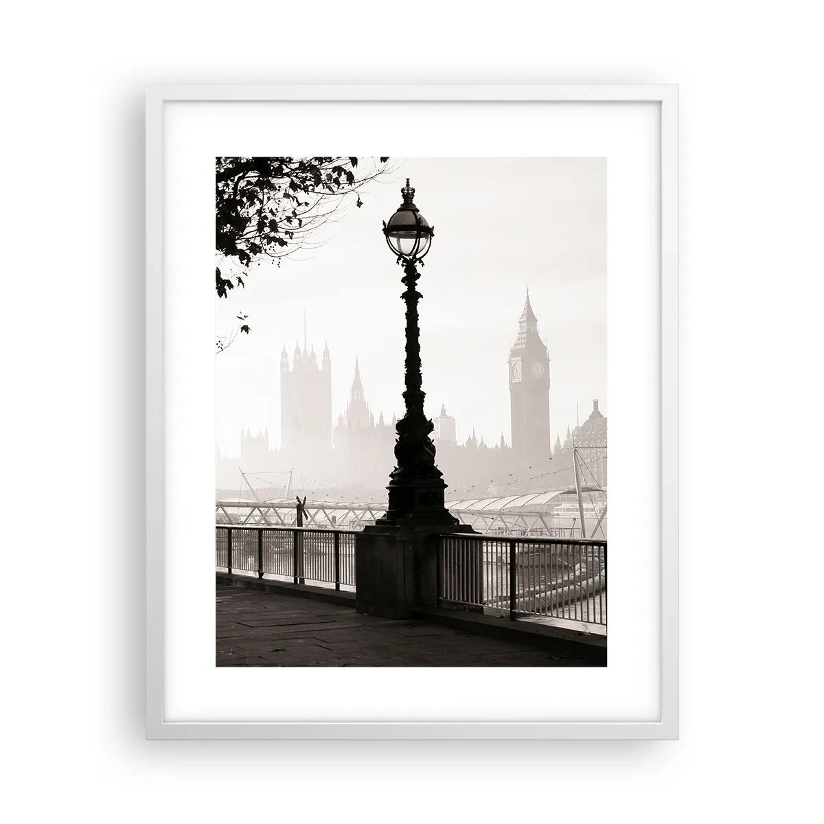 Poster in cornice bianca - Un mattino a Londra - 40x50 cm