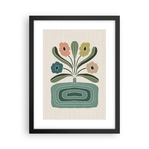 Poster in cornice nera - Bouquet simmetrico - 30x40 cm