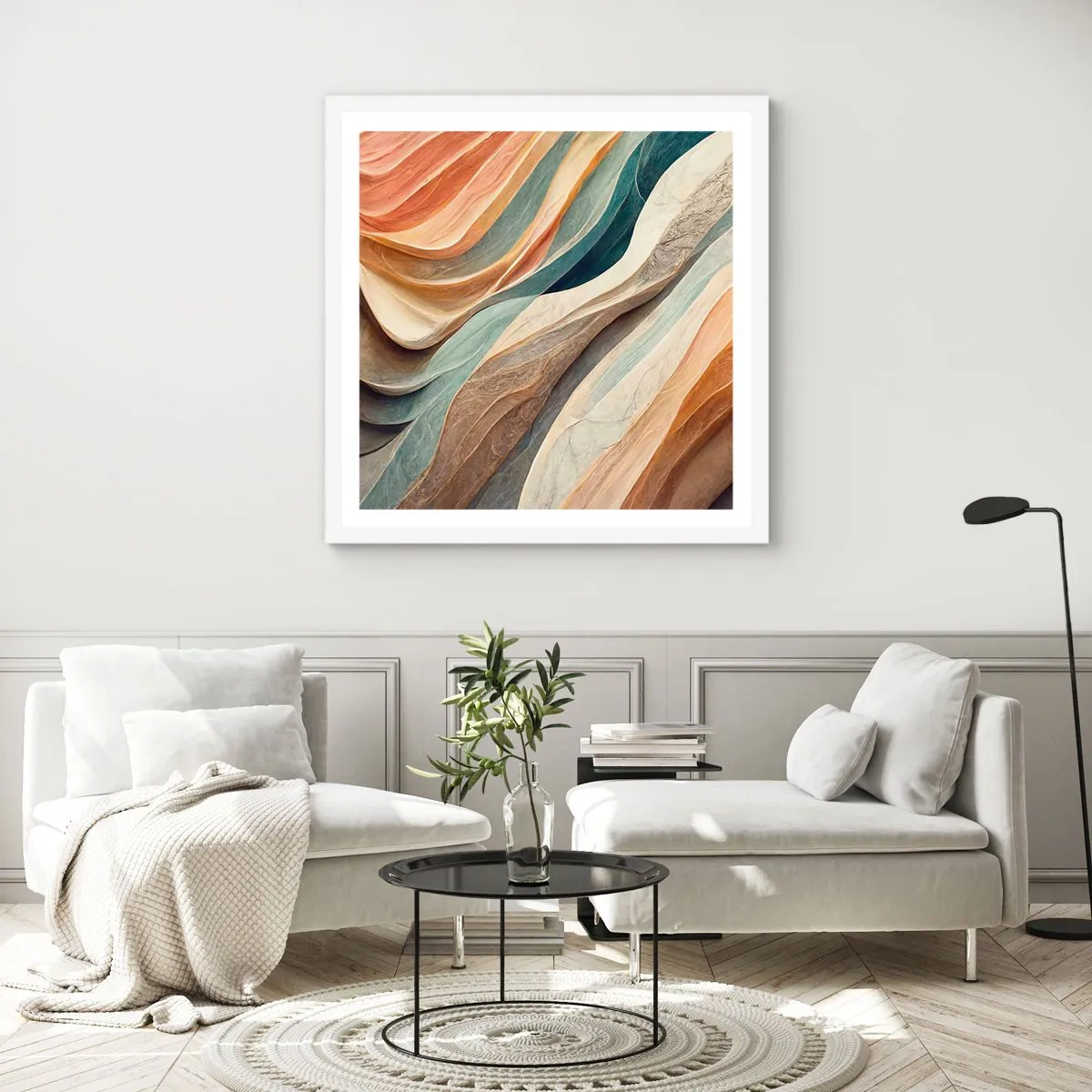 Poster in cornice bianca - L'attimo prima del cambiamento - 60x60 cm