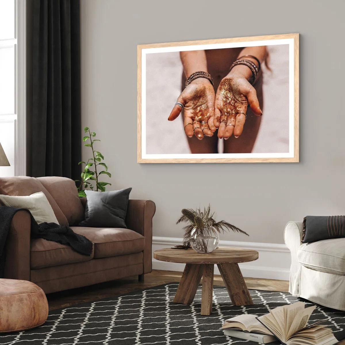 Poster in cornice rovere chiaro - Un dono per te - 91x61 cm