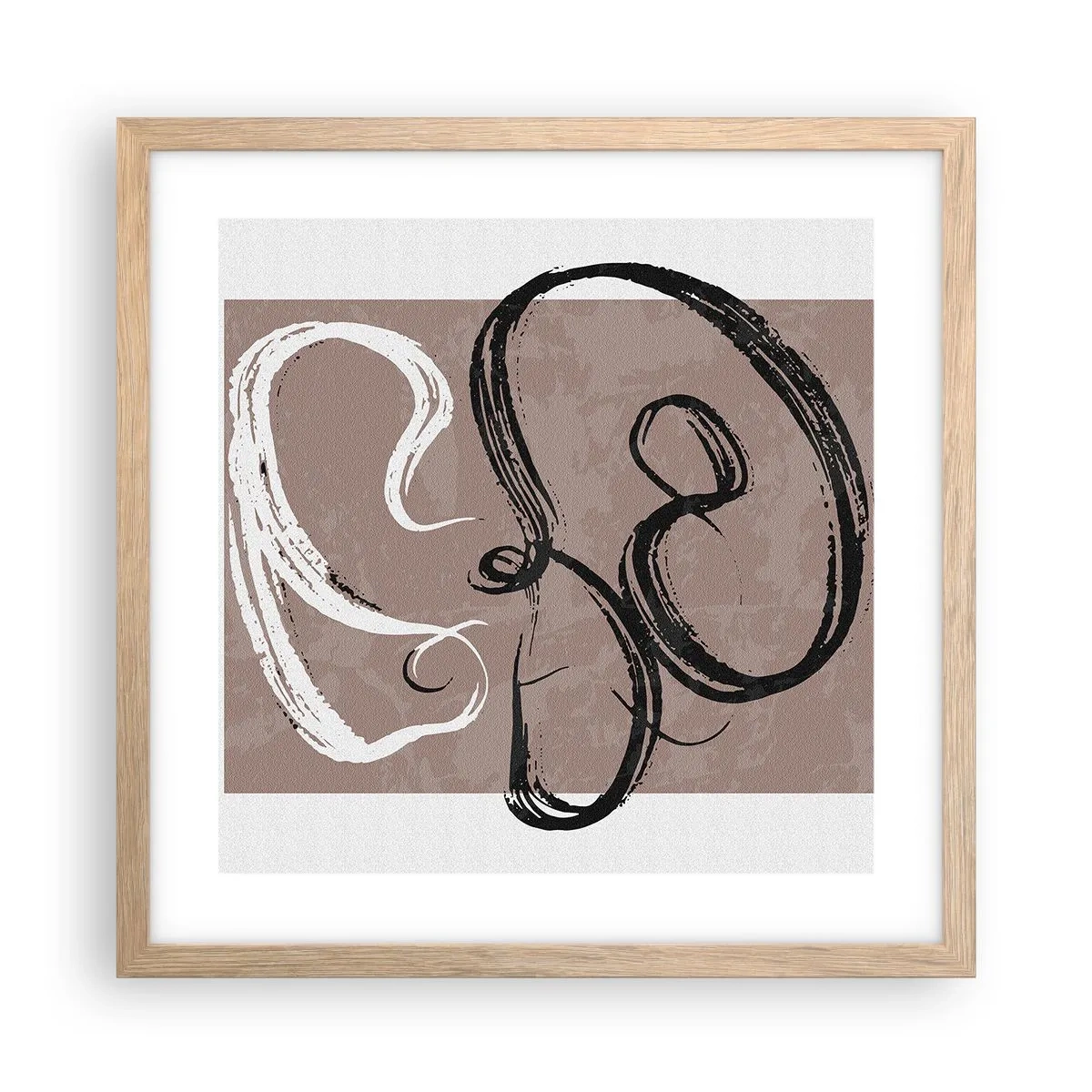 Poster in cornice rovere chiaro - Composizione: alla ricerca della pienezza - 40x40 cm