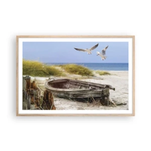 Poster in cornice rovere chiaro - Bagnate dal vento - 91x61 cm