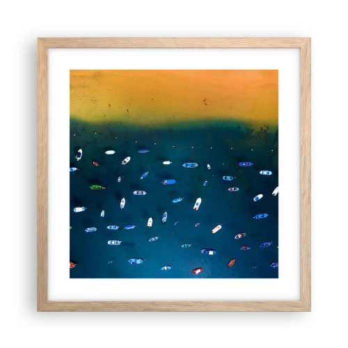 Poster in cornice rovere chiaro - Il gioco delle vacanze - 40x40 cm