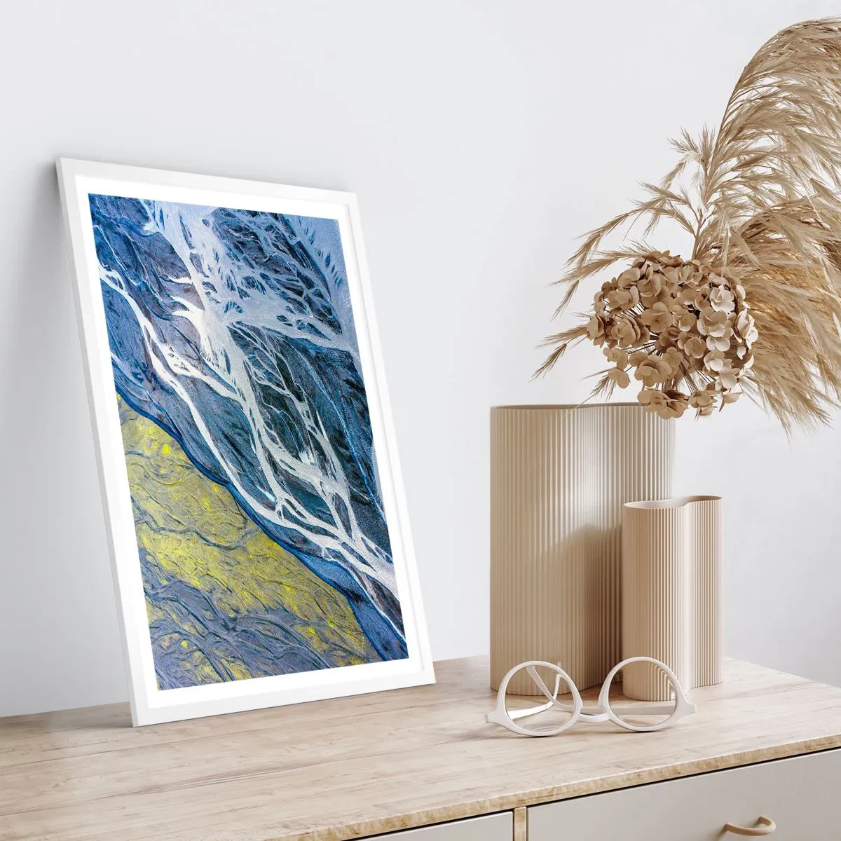 Poster in cornice bianca - Le pitture rupestri della natura - 70x100 cm