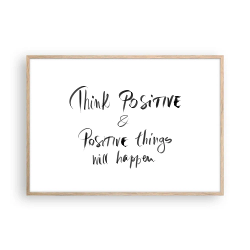 Poster in cornice rovere chiaro - Come vivere? - 100x70 cm