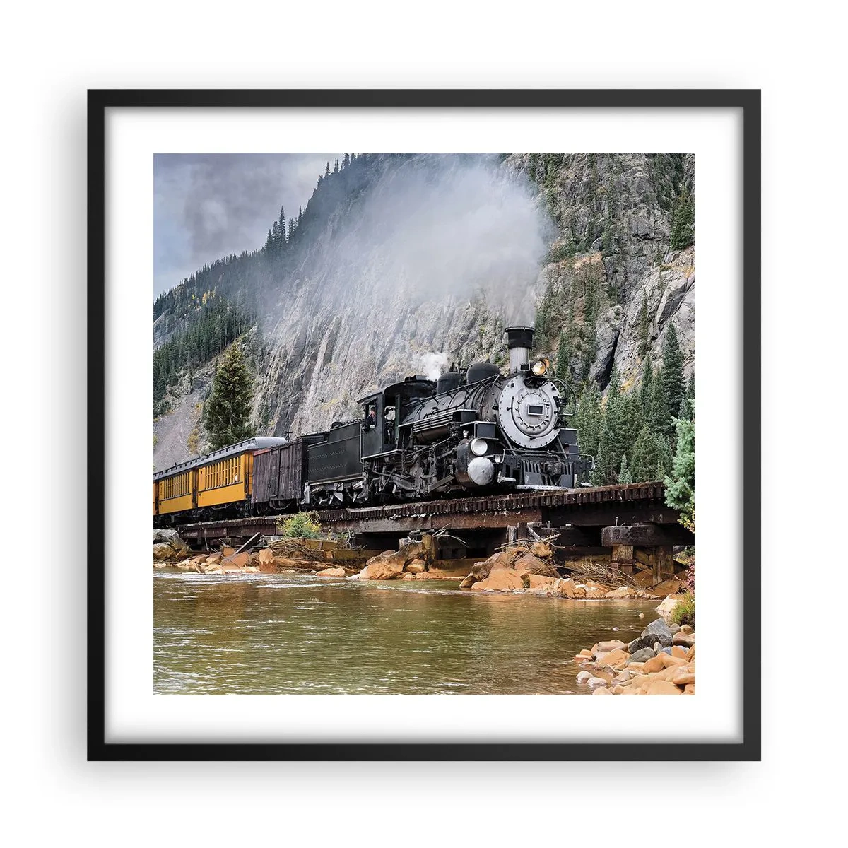 Poster in cornice nera - Dove andiamo? - 50x50 cm