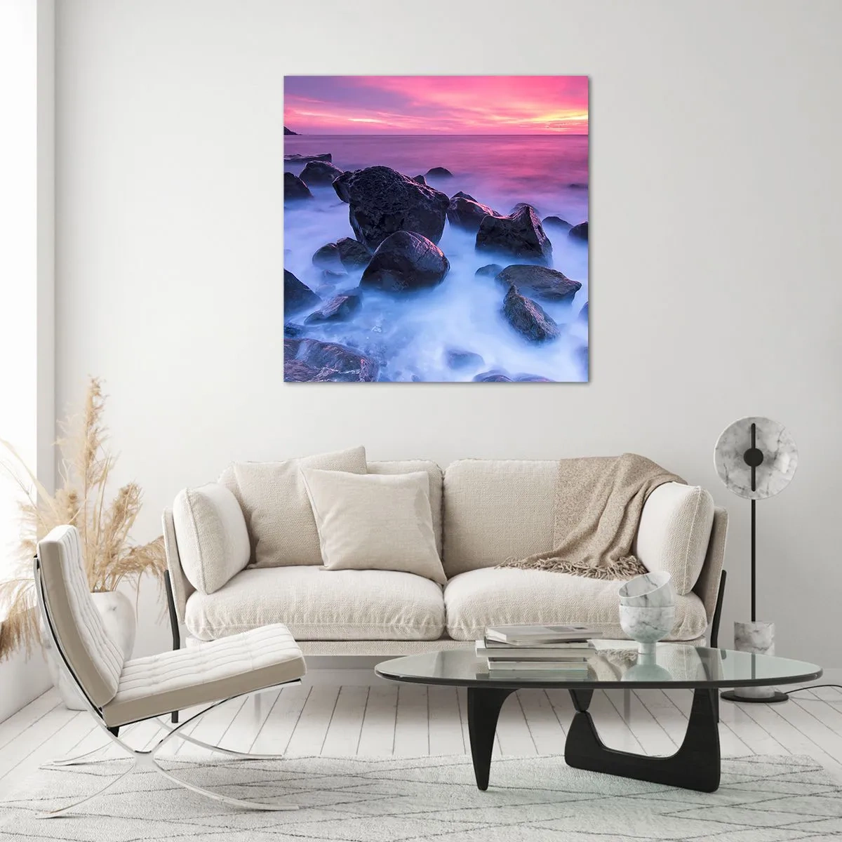 Quadro su vetro - Nascita nella luce e nella nebbia - 40x40 cm
