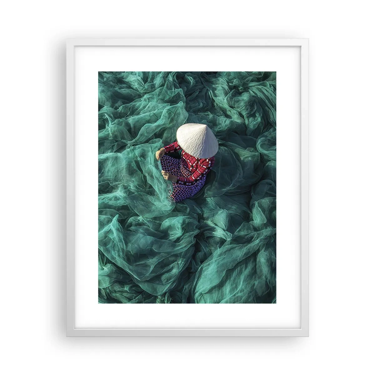 Poster in cornice bianca - Nel mare di reti - 40x50 cm