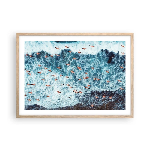 Poster in cornice rovere chiaro - Parata sotto il mare - 70x50 cm