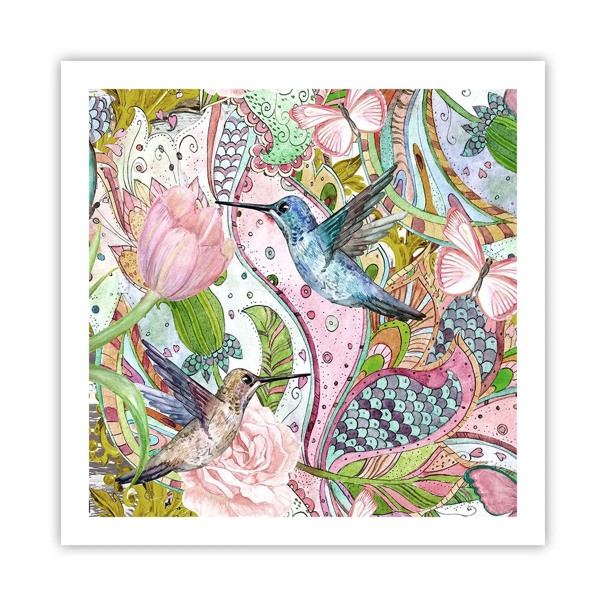 Poster - Intrecciate nei rami - 60x60 cm