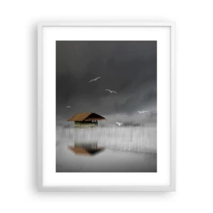 Poster in cornice bianca - Riparo dalla pioggia - 40x50 cm
