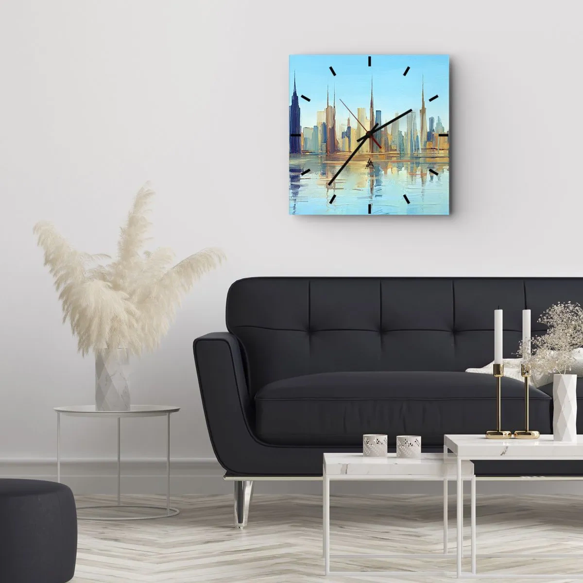 Orologio da parete - Orologio in Vetro - Metropoli assolata - 40x40 cm