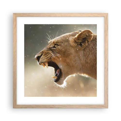 Poster in cornice rovere chiaro - Prova a non ascoltare - 40x40 cm