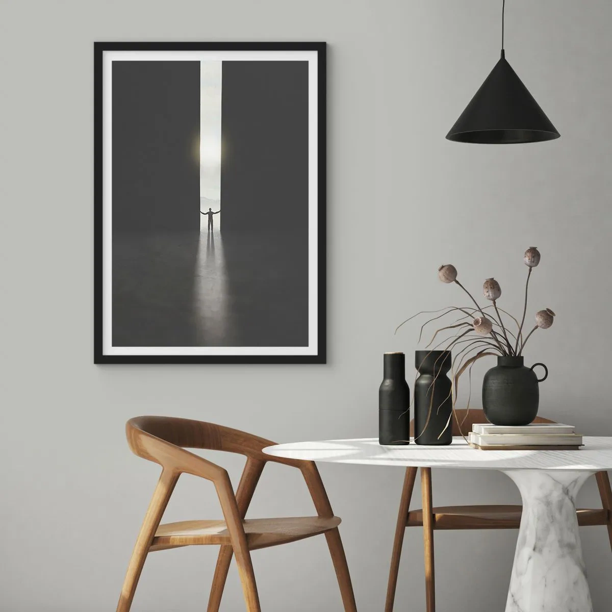 Poster in cornice nera - Un passo verso un chiaro futuro - 40x50 cm