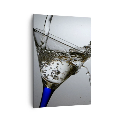 Quadro su tela - Stampe su Tela - Un bicchiere d'acqua in movimento su uno sfondo chiaro - 70x100cm - Acqua cristallina in vetro di cristallo - Decorazione murale moderna per soggiorno e camera da letto ARTTOR