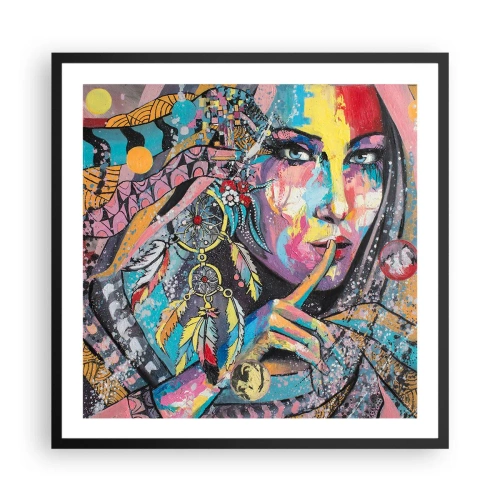 Poster in cornice nera - Taci, finché capirai - 60x60 cm