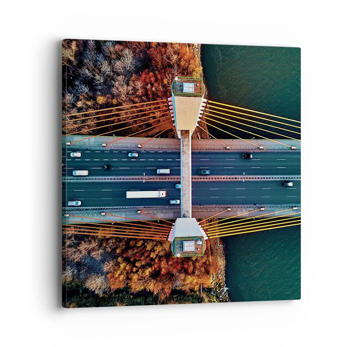 Quadro su tela - Stampe su Tela - Oltre il fiume, oltre il bosco - 40x40 cm