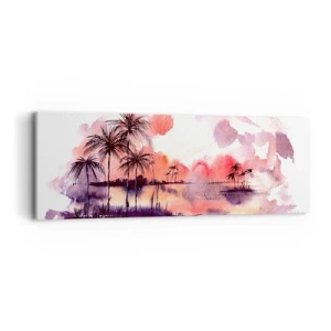 Quadro su tela - Stampe su Tela - Pace dei tropici in rosso - 90x30 cm